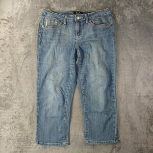Earl Jean Womens Light Wash Denim Capri Cropped Jeans Mid Rise Blue Size 10